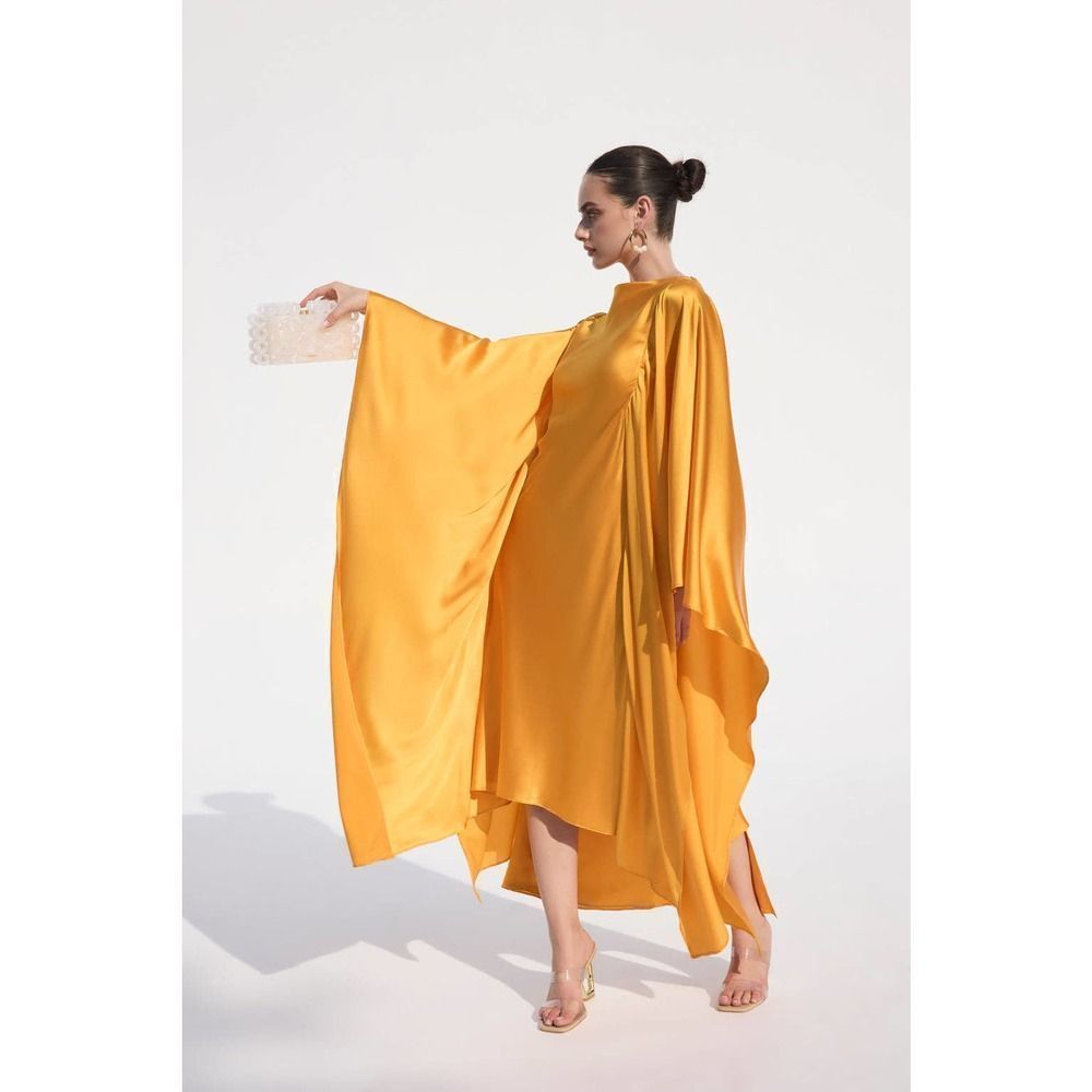 Cult Gaia KESIA silk GOWN in gold XL - Picture 4 of 12